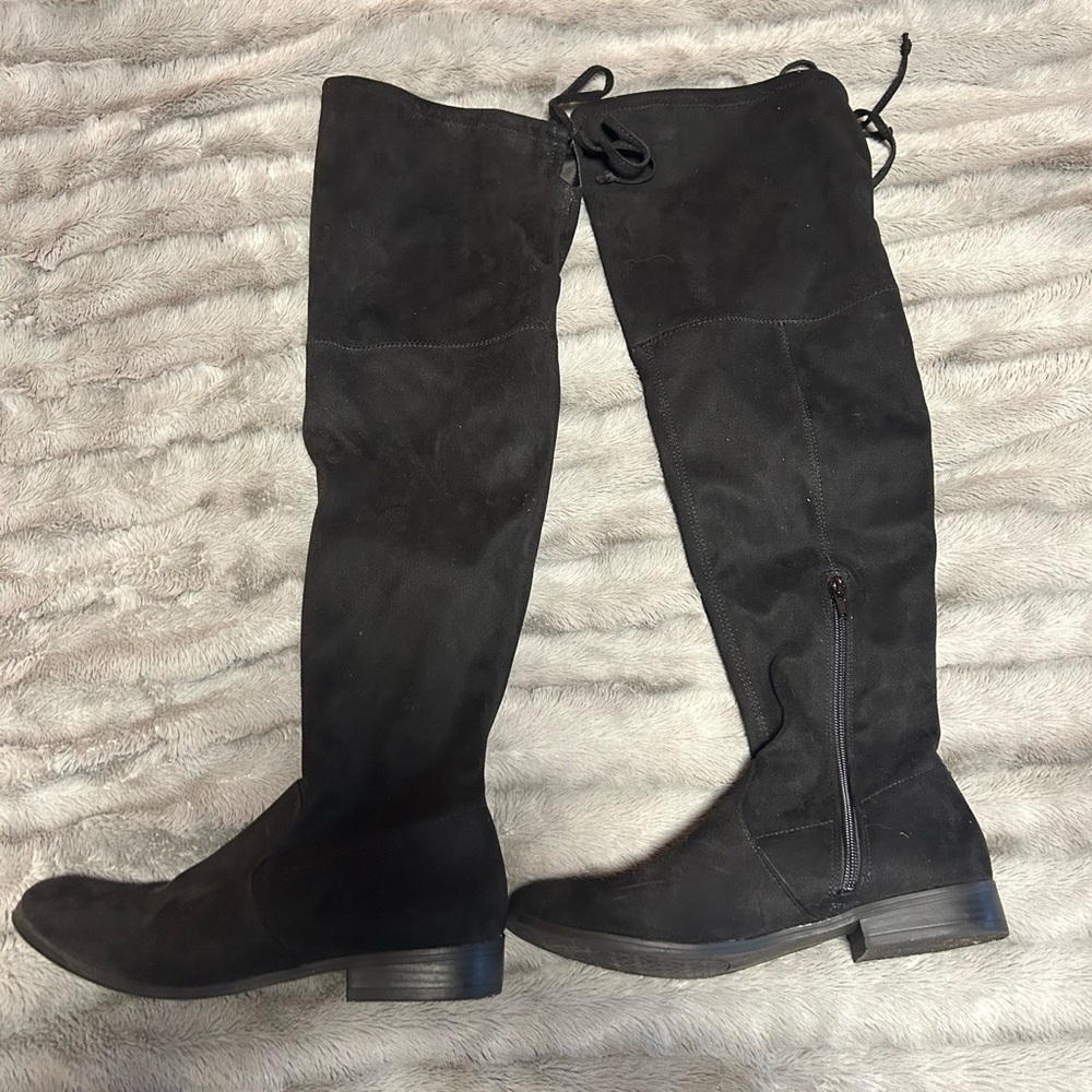 Call It Spring Black Over-the-Knee Boots
